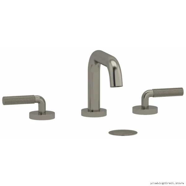 Riu Brushed Nickel Widespread Bathroom Faucet 1.2 GPM U-Spout Knurled Handle