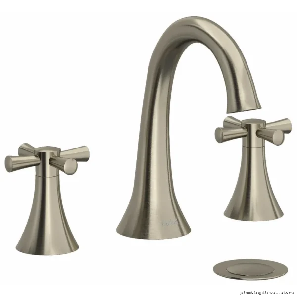 Brushed Nickel Water-Saving Widespread Vanity Faucet with Cross Handles