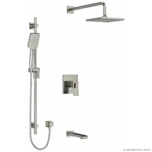 Brushed Nickel Zendo Tub and Shower Faucet Trim Kit by RIOBEL