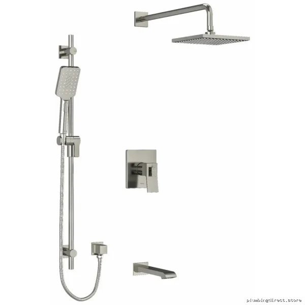 Brushed Nickel Zendo Tub and Shower Faucet Trim Kit by RIOBEL