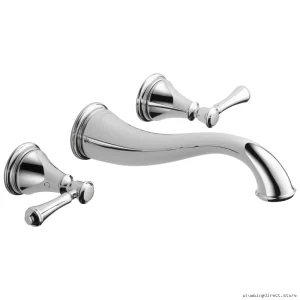 Cassidy 2-Handle Wall Mount Bathroom Faucet Trim - Premium Chrome Finish Model T3597LF-WL