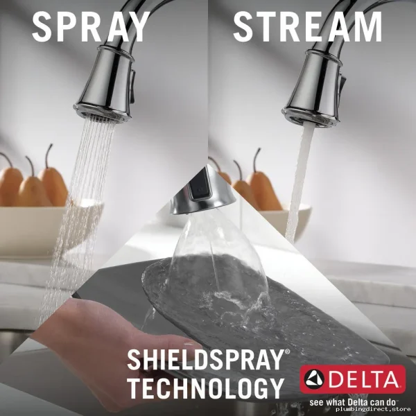 Cassidy Kitchen Faucet Pulldown Spray - Lumicoat Chrome Delta 9197-PR-DST - Image 2