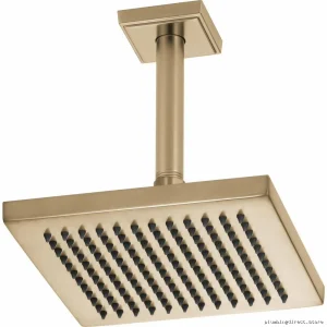 Luxe Gold Square Ceiling-Mount Rainfall Showerhead | Brizo