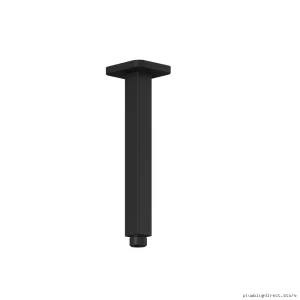 Ceiling Mount Shower Arm - Square Flange Design, Matte Black (104300-160) | Kalia