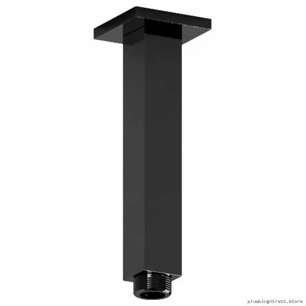 Ceiling-Mounted Shower Arm with Square Escutcheon - 6 Inches Black Finish (548BK) RIOBEL