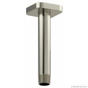 Ceiling Mount Shower Arm with Square Escutcheon - Brushed Nickel Finish