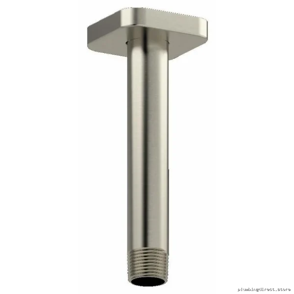 Ceiling Mount Shower Arm with Square Escutcheon - Brushed Nickel Finish