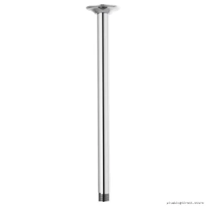 Chrome 14-Inch Ceiling Shower Arm with Round Flange for Shower Systems