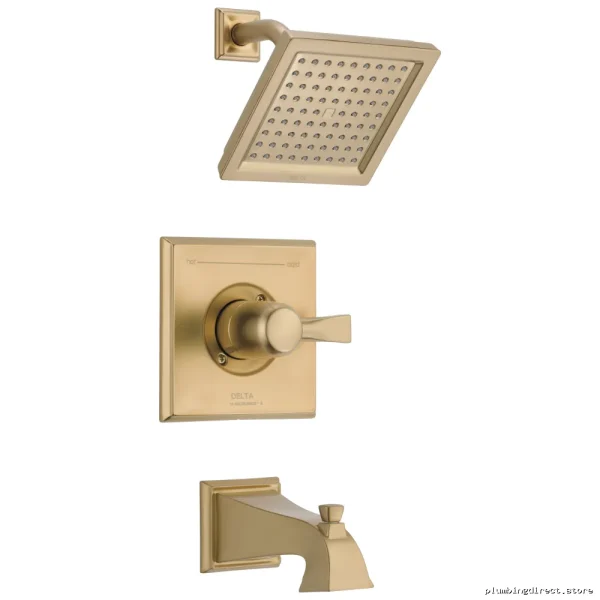 Champagne Bronze Dryden Monitor 14 Series Modern Tub & Shower Trim Set - T14451-CZ-WE Delta - Image 2
