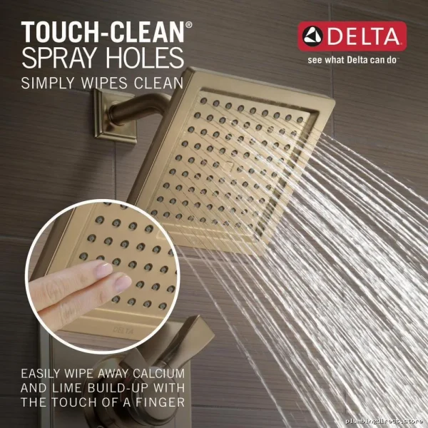 Champagne Bronze Dryden Monitor 14 Series Modern Tub & Shower Trim Set - T14451-CZ-WE Delta - Image 4
