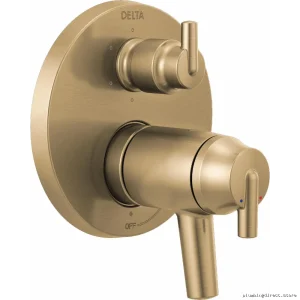 Champagne Bronze Delta Shower Trim with 6-Setting Diverter