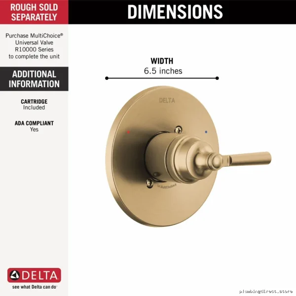 Champagne Bronze Delta Valve Trim by Saylor Monitor 14 Series T14035-CZ