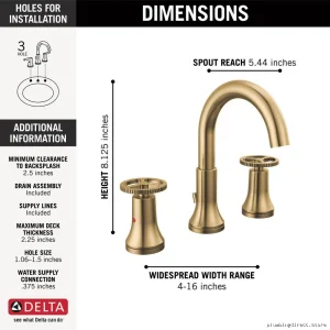 Champagne Bronze Trinsic Modern Wide Spread Bathroom Faucet with Wheel Handle – Model #CZMPUDST