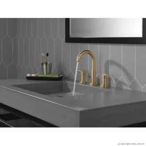 Champagne Bronze Nicoli Widespread Sink Faucet - Modern Design Model 35749LF-CZ Delta