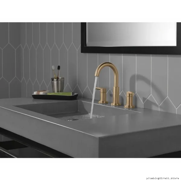Champagne Bronze Nicoli Widespread Sink Faucet - Modern Design Model 35749LF-CZ Delta