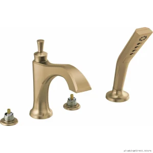 Dorval Roman Tub Faucet Trim with Hand Shower (Fewer Handles) - Champagne Bronze
