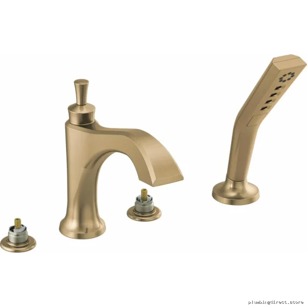 Dorval Roman Tub Faucet Trim with Hand Shower (Fewer Handles) - Champagne Bronze