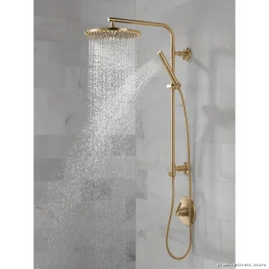 Champagne Bronze Round Shower Column with Lumicoate Finish Δ | Model Δ
