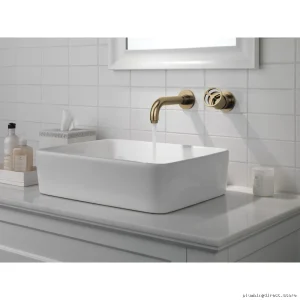 Champagne Bronze 1-Handle Wall-Mounted Bathroom Faucet Trim - Trinsic T3558LF-CZWL Delta