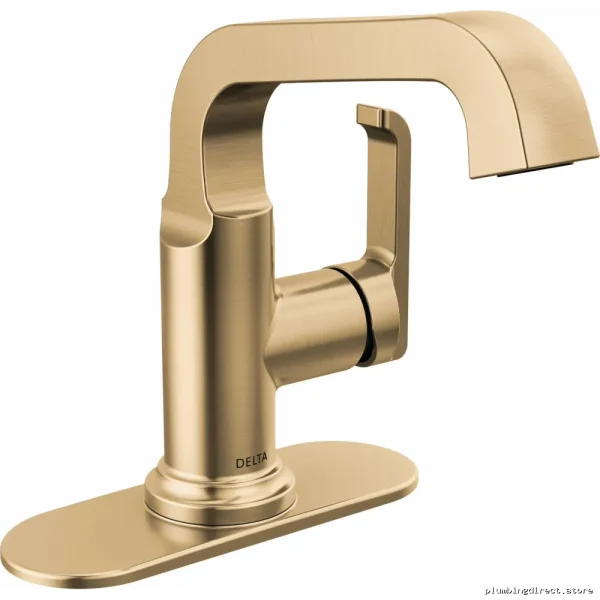 Tetra Champagne Bronze Single Hole Bathroom Faucet - Modern Delta Design - Image 2