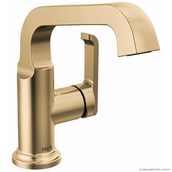 Tetra Champagne Bronze Single Hole Bathroom Faucet - Modern Delta Design - Image 3