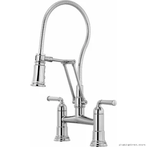 Chrome Articulating Bridge Faucet with Finished Hose - Brizo