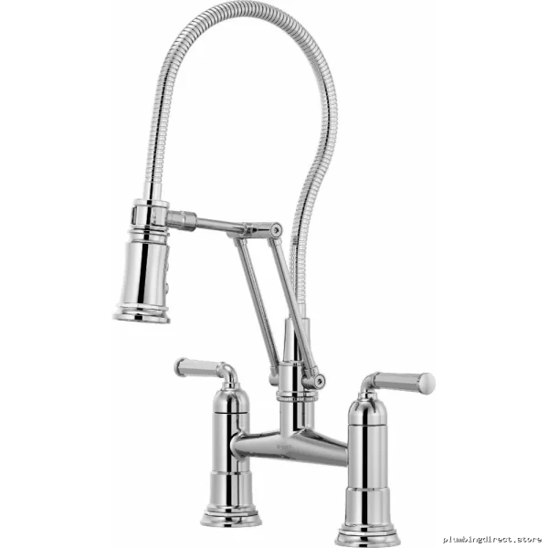 Chrome Articulating Bridge Faucet with Finished Hose - Brizo