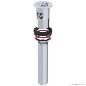 Chrome Bathroom Sink Drain with Decorative Daisy Strainer 37D