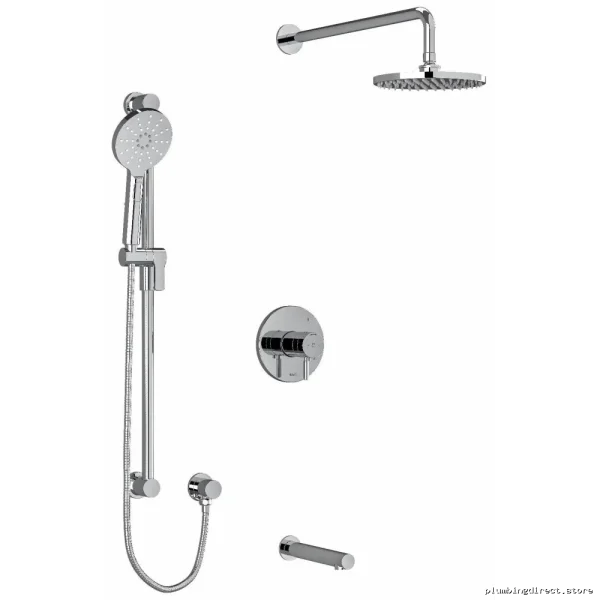 Chrome Tub & Shower Faucet Kit with Ceiling Shower Arm - RIOBEL TKIT1345RUTMC-6