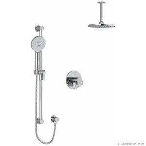 RioBel Ode Chrome Shower Faucet Trim Set with Ceiling Mounted Arm TKIT323ODC-6