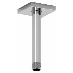 RioBel 518C Chrome Ceiling Mount Shower Arm with Square Escutcheon