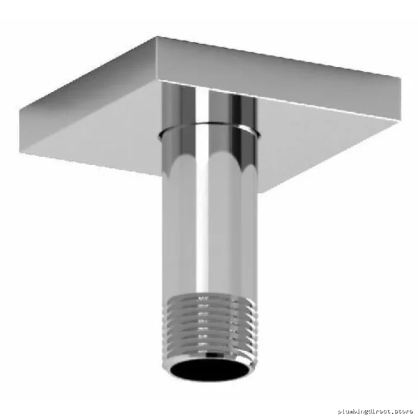 Stylish Chrome Finish Ceiling-Mounted Shower Arm w/Square Escutheo