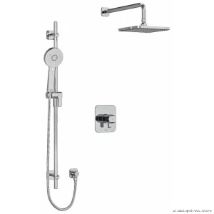 Chrome Ceiling Shower Arm Kit with Salome Faucet Trim by RIOBEL