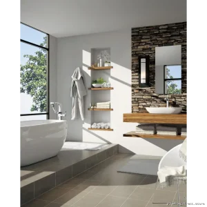Modern Chrome Double Hook Delta Tesla Bathroom Accessory