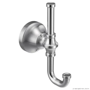 Chrome Double Robe Hook for Bathroom - Colinet YB0503CH