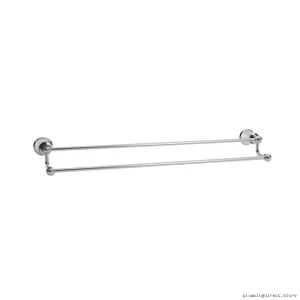 Chrome Double Bath Towel Rack Rustik - Holds Two Bath Linens