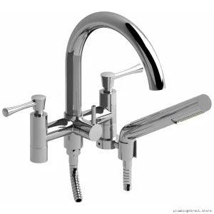 Chrome Lever Handle 2-Hole Tub Filler (No Risers) - RIOBEL ED06LC