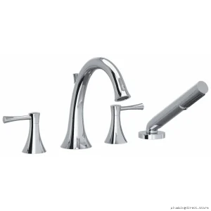 Chrome Lever Handle Deck Mount Tub Filler (4-Hole) - RIOBEL ED12LC