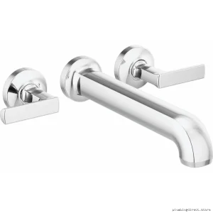 Stylish Chrome Wall-Mounted Tub Filler Lever Handles Pair Brizo