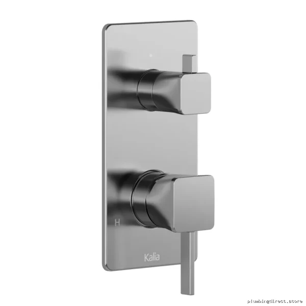 Chrome Pressure Balance Shower Trim with Square Design & 2-Way Diverter Valve - Volume Control Kalia 104851-110