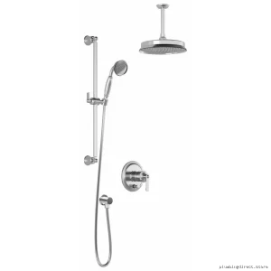Chrome Pressure Balance Shower System with Ceiling Mount - Rustik PB4