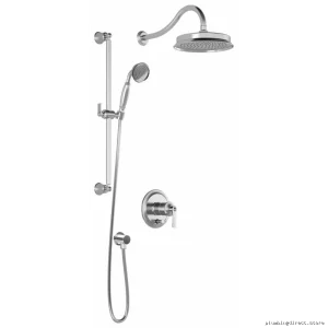 Rustik PB4 Chrome Pressure Balanced Shower System with Wall Arm – No Valve