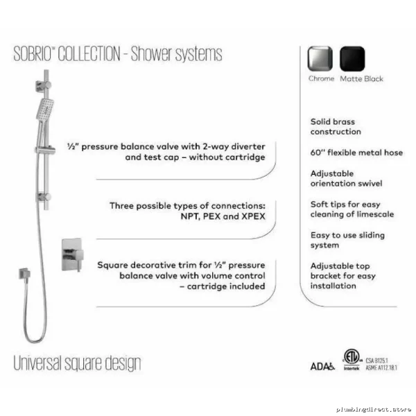 Chrome Pressure-Balanced Tub/Shower_trim_Kit_BF2087_Trim_Only - Image 2