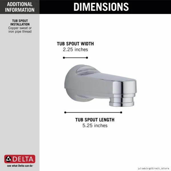 Chrome Pull-Down Tub Spout with Diverter - Delta RP17453 - Image 3