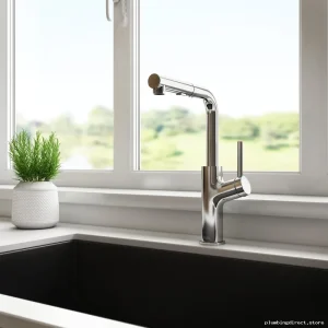 Chrome Pulldown Sprayer for Masimo Surfer Single-Hole Modern Kitchen