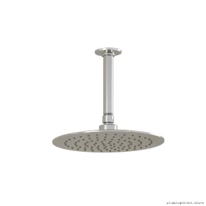 Chrome Rain Shower Head with Vertical Ceiling Mount Arm - Luxury High-Flow Bathroom Remodel Kit