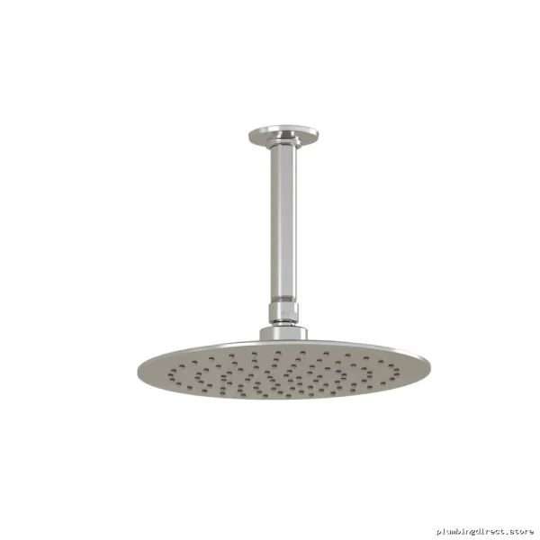 Chrome Rain Shower Head with Vertical Ceiling Mount Arm - Luxury High-Flow Bathroom Remodel Kit