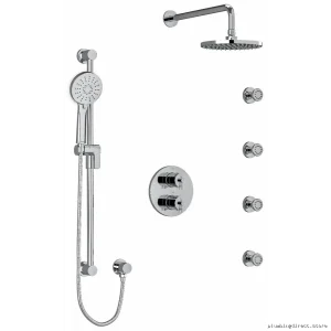 Chrome RIOBEL Thermostatic Shower Faucet Kit KIT446CSTMC