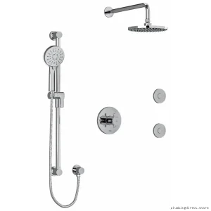 Easy Temperature-Controlled Chrome Shower Faucet With Ceiling Mount