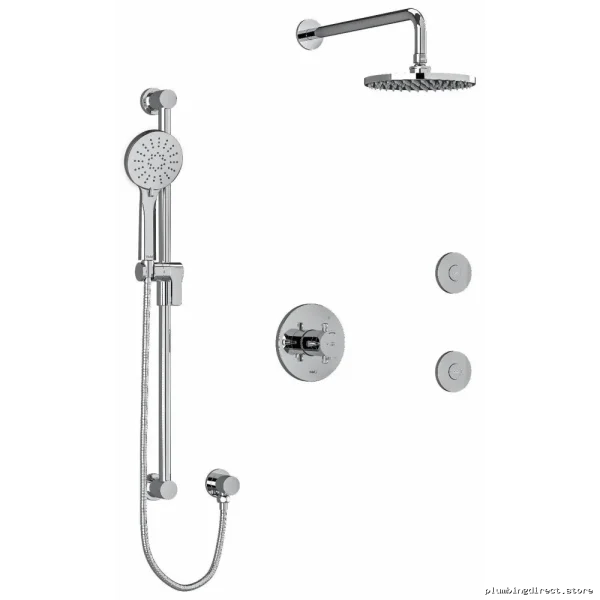 Easy Temperature-Controlled Chrome Shower Faucet With Ceiling Mount